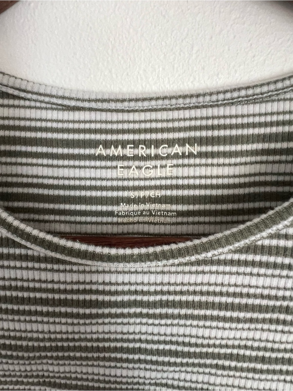 American Eagle Ribbed Striped Baby Tee S Grunge - Picture 4 of 5